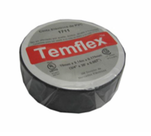3M TAPE ELECTRICO TEMFLEX NEGRO PEQ 3/4X9MTS