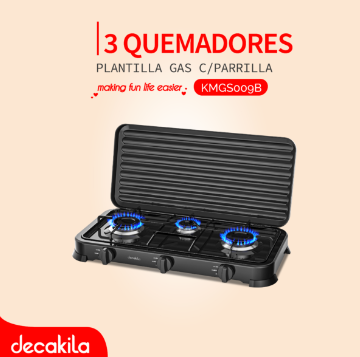 DECAKILA PLANTILLA GAS C/PARRILLA 3 QUEMADORES / KMGS009B