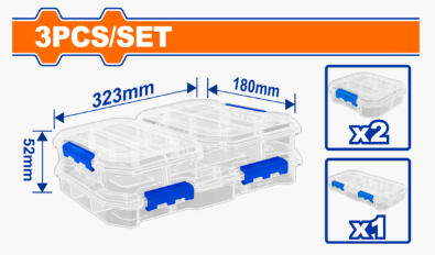 JUEGO CAJA PLÁSTICA APILABLE WADFOW 3PCS / WET8343