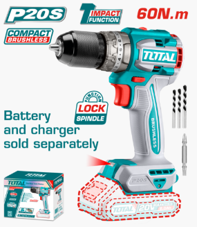 HE/TALADRO TOTAL 20V 60NM IMPAC 3000RPM S / TIDLI206021