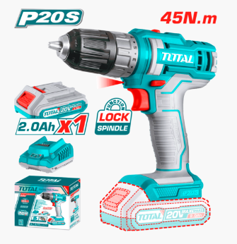 HE/TALADRO BATERIA TOTAL 20V 3/8 LITIO 1500RPM / UTDLI20021/11