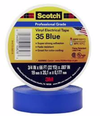 3M TAPE ELECTRICO SCOTCH 35 AZUL 3/4X20MTS