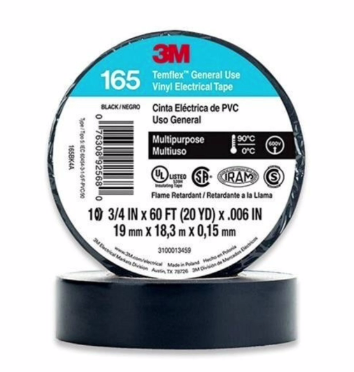 3M TAPE ELECTRICO TEMFLEX NEGRO PEQ 3/4X9MTS