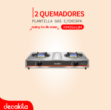 DECAKILA PLANTILLA GAS C/CHISPA 2 QUEMADORES KMGS013M