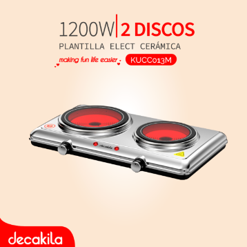 DECAKILA PLANTILLA ELÉCTRICA CERÁMICA 2 DISCOS 1200W / KUCC013M