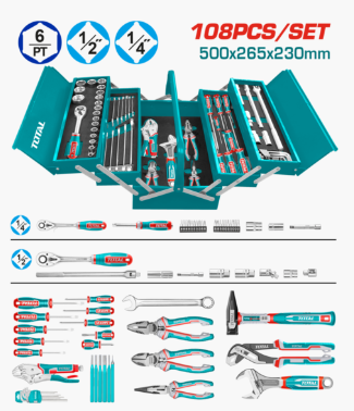 JUEGO HERRAMIENTAS TOTAL 108 PCS / THTCS121081