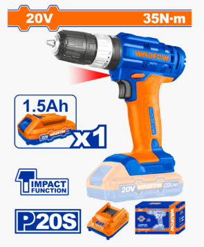 HE/TALADRO BATERÍA WADFOW 20V 3/8″ IMPACT 1 BAT / UWCDP521