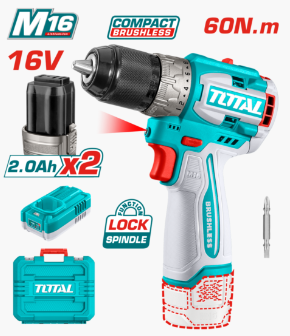 HE/TALADRO BATERÍA TOTAL 16V 1/2″ C/2 BAT / UTDLI16682