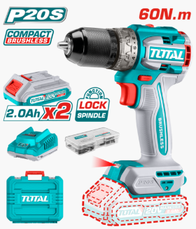 HE/TALADRO TOTAL 20V 1/2 60NM 2000RPM C/2BAT / UTDLI20602