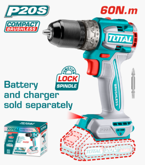 HE/TALADRO TOTAL 20V 1/2 60NM 2000RPM S/BA / TDLI206021