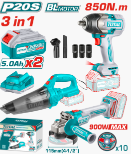 HE/COMBO PISTOLA IMPACTO TOTAL 20V+ASPIRADOR+2BAT / UTOSLI240789