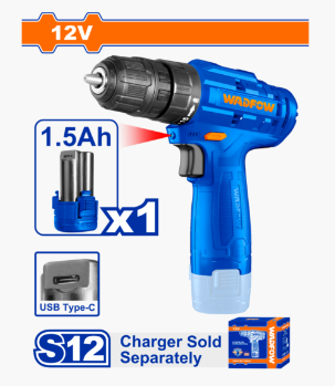 HE/TALADRO BATERÍA WADFOW 12V 3/8 CARGA USB / WCDS510